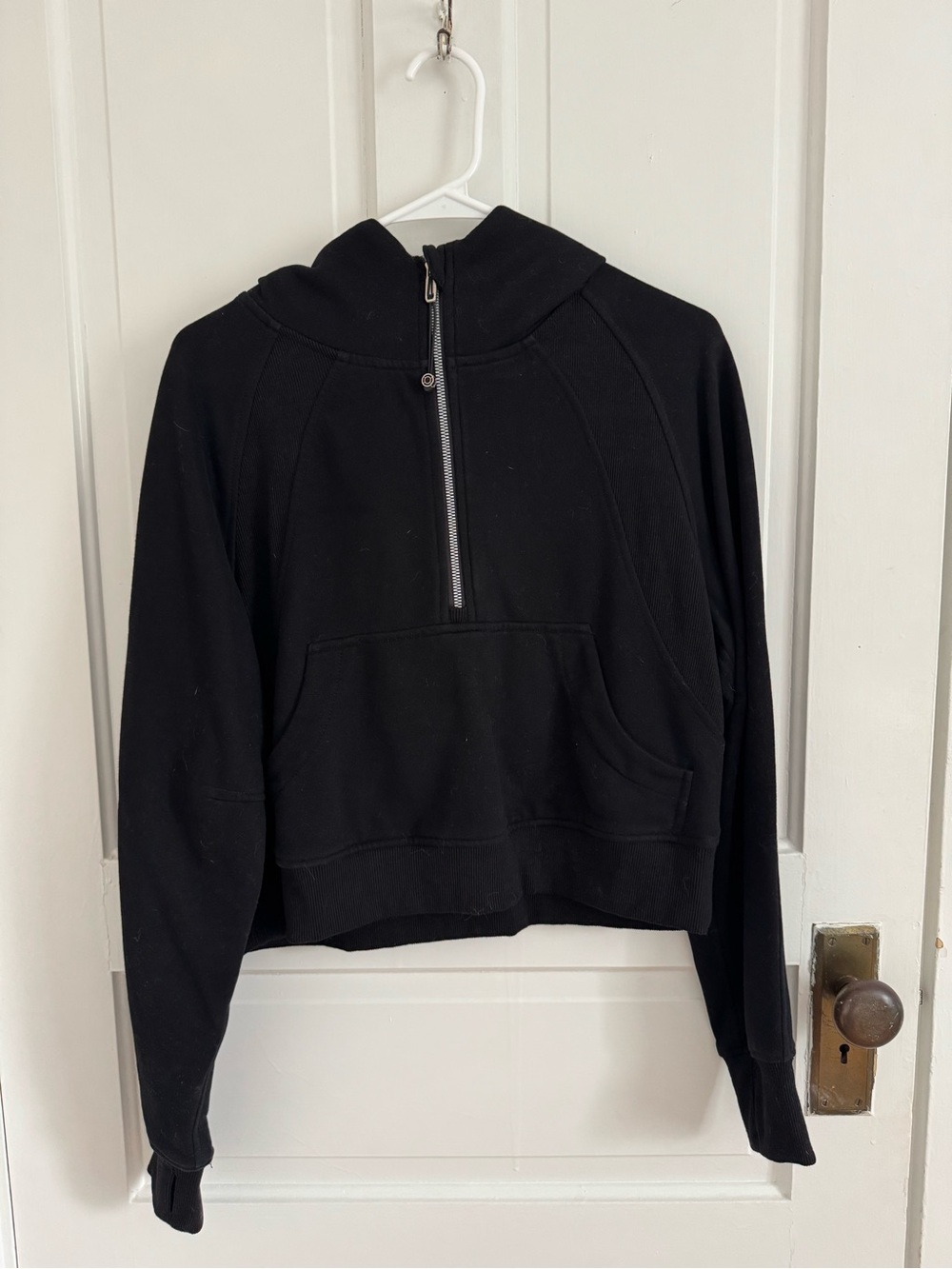 Black Half-Zip Cowl Neck Pullover Sweater